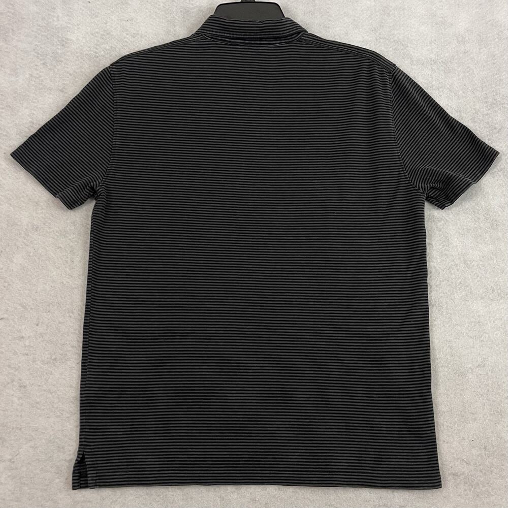John Varvatos Collection Hampton Polo Mens S Striped Black & Gray Silk Cotton - Picture 4 of 11